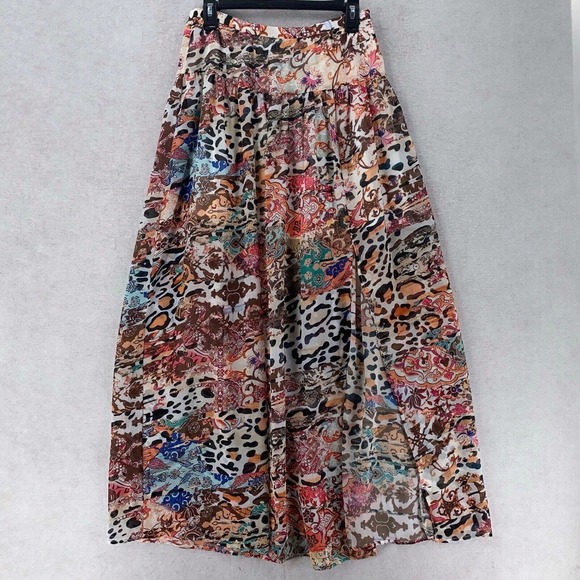 NWT Boston Proper Boho Maxi Skirt Sz 6 Colorful Abstract Flowy Southwestern - Picture 1 of 16